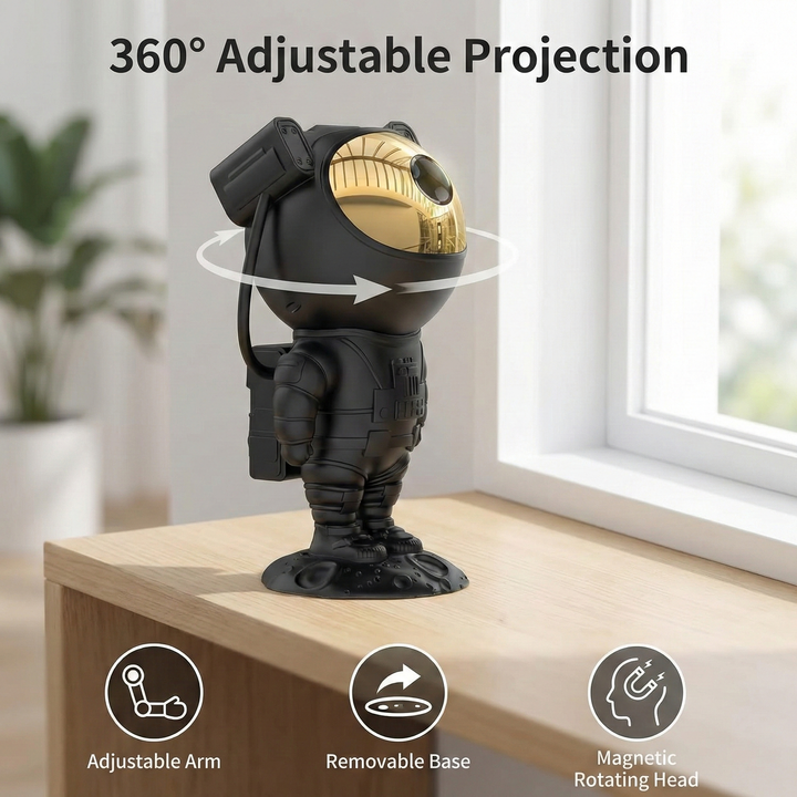 Homefy™ Black Astronaut Galaxy Projector | 360° Rotating Nebula Night Light with Remote & Timer HOMEFY.US
