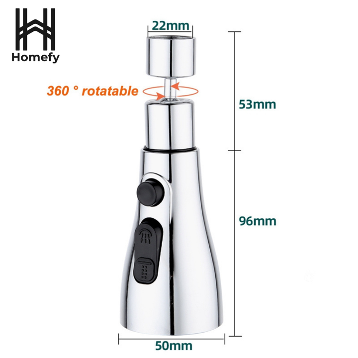 360° Rotatable -3 Function Kitchen Faucet Spray Head