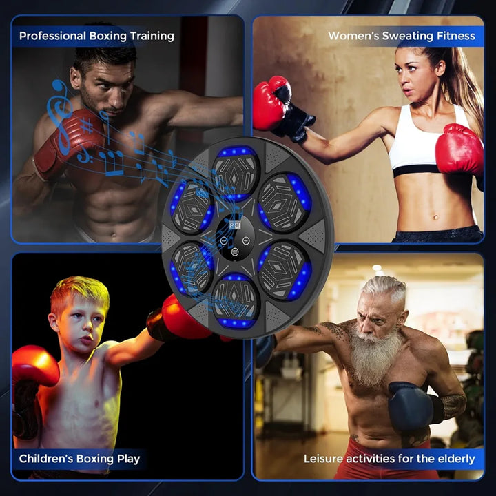 Music Boxing Machine, Boxing Wall Mount Machine for Kids Adult, Bluetooth Smart Boxing Traineing Machine with Boxing Gloves, Boxing Workout Equipment Target for Home, Office, Gym 