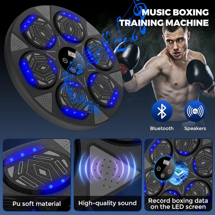 Music Boxing Machine, Boxing Wall Mount Machine for Kids Adult, Bluetooth Smart Boxing Traineing Machine with Boxing Gloves, Boxing Workout Equipment Target for Home, Office, Gym 