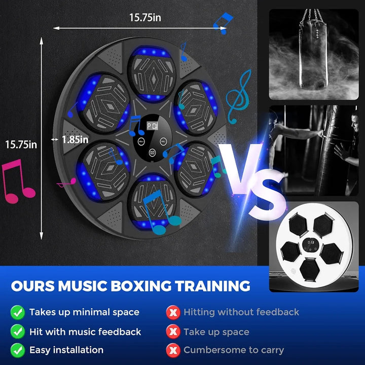 Music Boxing Machine, Boxing Wall Mount Machine for Kids Adult, Bluetooth Smart Boxing Traineing Machine with Boxing Gloves, Boxing Workout Equipment Target for Home, Office, Gym 
