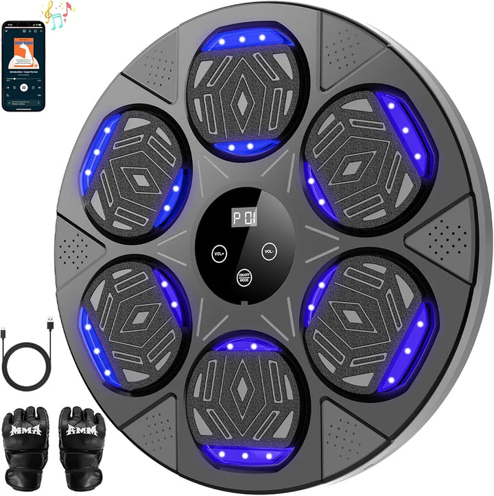 Music Boxing Machine, Boxing Wall Mount Machine for Kids Adult, Bluetooth Smart Boxing Traineing Machine with Boxing Gloves, Boxing Workout Equipment Target for Home, Office, Gym 