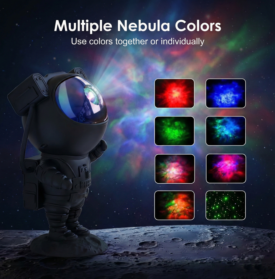 Homefy™ Black Astronaut Galaxy Projector | 360° Rotating Nebula Night Light with Remote & Timer HOMEFY.US