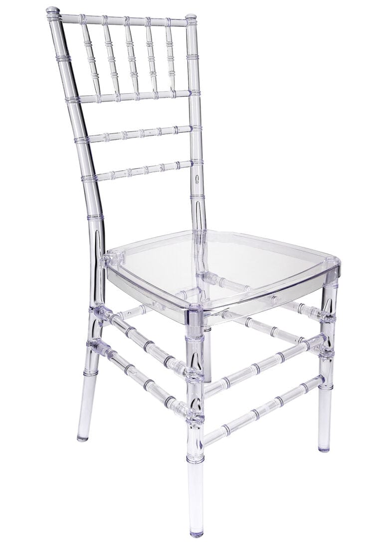 Clear ToughResin™ Chiavari Chair  (Per Chair Price Shown - Sold only in Quantities of 2) Some Assembly Required