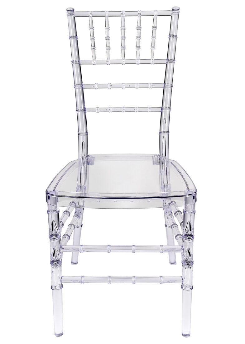 Clear ToughResin™ Chiavari Chair  (Per Chair Price Shown - Sold only in Quantities of 2) Some Assembly Required