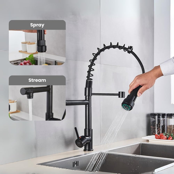 Kitchen Faucet with Sprayer Matte Black